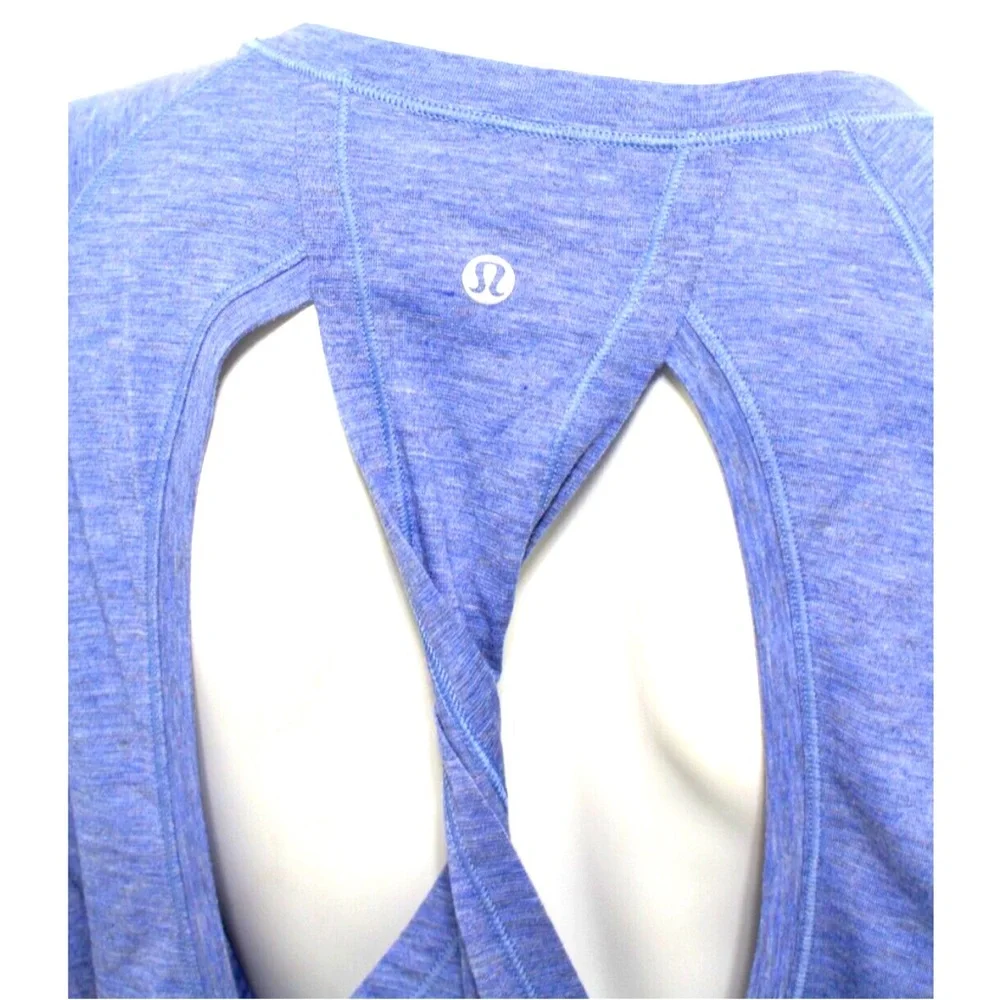 Lululemon Stop Drop & Squat Long Sleeve Heathered Blazer Blue sz 12